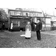 Residents in backyard of Jewish Old Folks' Home, Cecil Street, [ca. 1950]. Ontario Jewish Archives, Blankenstein Family Heritage Centre, fonds 61, series 6, item 6.|